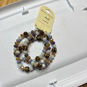 Fashion Jewelry Brown and Cream Beaded Bracelet